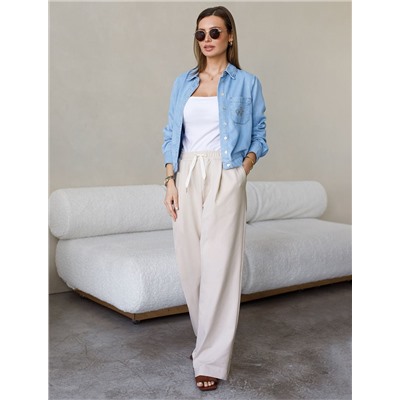 Свободные брюки из тонкого премиального футера с эластаном