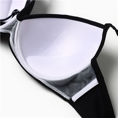 Купальник раздельный тройка с двумя видами плавок, чёрный, размер 38