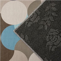 Коврик Доляна «Конфетти», 60×100 см, бежево-синий