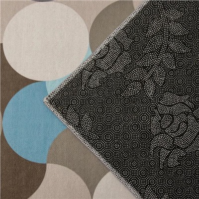 Коврик Доляна «Конфетти», 60×100 см, бежево-синий