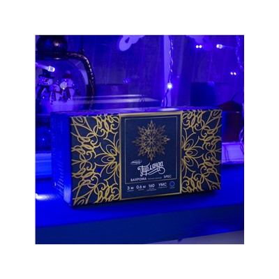 Гирлянда «Бахрома» 3×0.6 м, IP44, УМС, прозрачная нить, 160 SMD-LED, свечение синее, 220 В