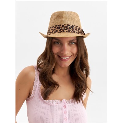 Шляпа MINAKU «Леопард», размер 56-58, коричневая