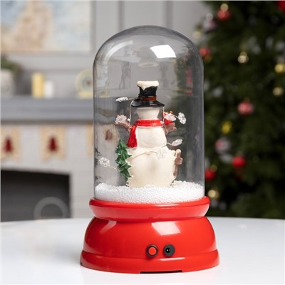 Светодиодная фигура «Капсула со снеговиком» 18×30×18 см, пластик, батарейки ААх3 (не в комплекте), USB, свечение белое