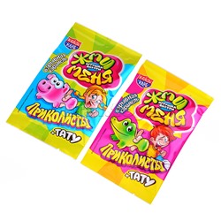 Взрывная карамель с игрушкой и татуировкой "Приколисты. Жми Меня" 1г*30шт
