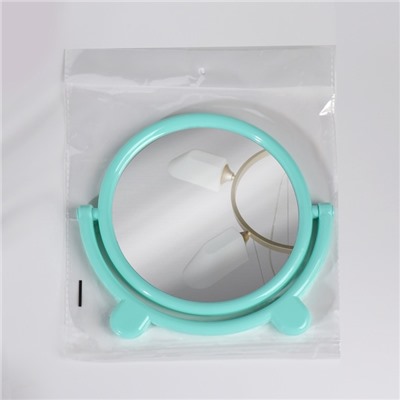 Зеркало настольное, с рамкой для фото, d=18.5 см, (d=13.5 см), МИКС