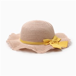 Шляпа для девочки с бантом MINAKU, размер 52, розовая