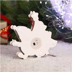 Ёлочная игрушка «Дед Мороз с ёлочкой» 14.5×14.5 см