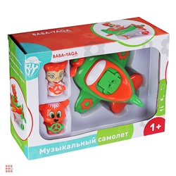 Игрушка музыкальная в виде самолета, 2 персонажа