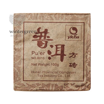 Китайский элитный чай Шу Пуэр "8013" Фабрика Хуннань Ти Компани 80-100 г (кирпич)