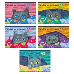 Альбом для рисования 40л "Котофей" (091512) Хатбер