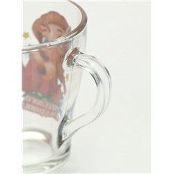 Кружки стеклянные новогодние «Весёлого праздника. Лошади», набор 2 шт.