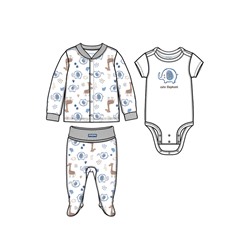 Комплект детский трикотажный для мальчиков: боди, кофточка, ползунки