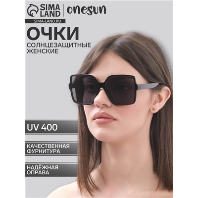 Очки солнцезащитные женские OneSun, uv 400, дужка 13.4 см, ширина 14.9 см, линза 6.1×5.5 см, черные 767