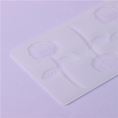 Форма для шоколада «Розы», силикон, 3 ячейки, 19×12.5×0.1 см, прозрачная