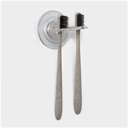 Держатель для зубных щёток самоклеящийся Доляна Elemental, 6×6.5×6.5 см, прозрачный