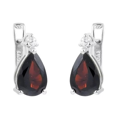 Серьги из серебра гранат, Трель