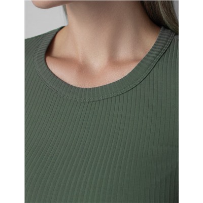 Футболка из трикотажа в широкий рубчик