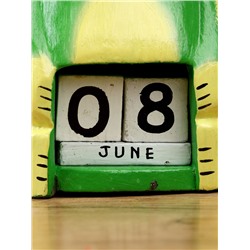 Календарь настольный «Лягушка», 10×6×21 см, дерево, светло-зелёный