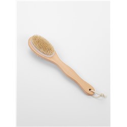 Щётка массажная для тела из натуральной щетины, с ручкой, гладкая