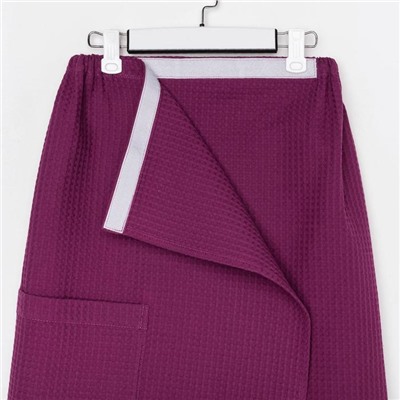 Полотенце банное Этель «Парео» с карманом 80×140 см цв. темная сирень, 100% хл, вафля 240 г/м²