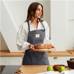 Фартук «Этель» ECO grey, 60×70 см, 100% лён, 245 г/м²