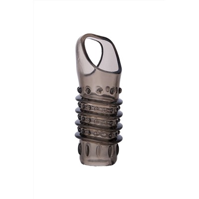 Открытая дымчатая насадка с точками и рёбрами ToyFa XLover - 11,5 см.