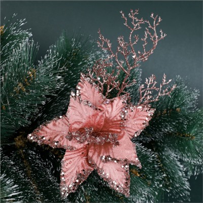 Цветок декоративный Пуансеттия розовая 40 см / P14 /уп 480/