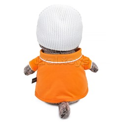 Кот Басик в поло и шапке "100% антистресс"