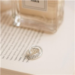 Кулон двойное колечко, покрытие: посеребрение, вставка: цирконы, арт.007.075