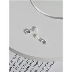 Серьги-пусеты из серебра с культивированным жемчугом родированные 925 пробы 4-496р1005