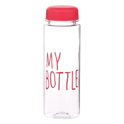 Бутылка для воды My bottle, 500 мл, 19.5×6 см, чехол в комплекте, красная