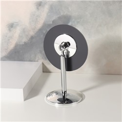 Зеркало настольное, круглое, на ножке, 21×13.5 см, (d=13.5 см), серебристое