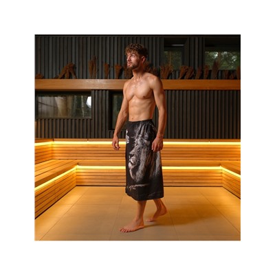 Полотенце килт вафельное мужское для бани «Лев», 75×145 см, хлопок 100 %