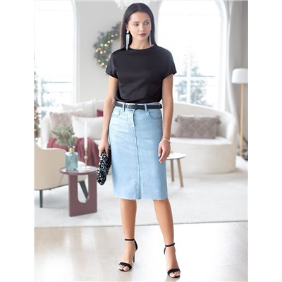 Блузка из стаина с коротким рукавом