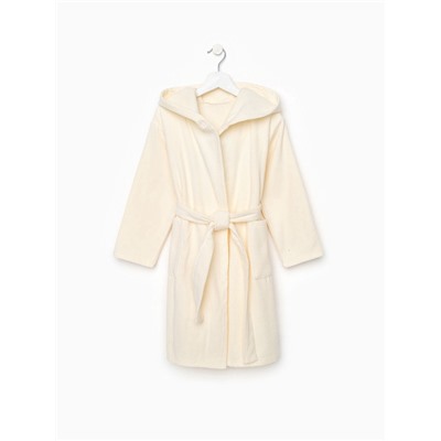 Халат махровый детский «Этель. Динозавр», размер 32, бежевый