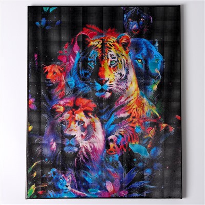 Алмазная вышивка полное заполнение «Хищники», на раме, 40×50 см
