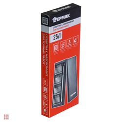 Набор для точных работ 25в1: отвертка + биты 24шт (фосфоритовые,25мм), кейс пластик