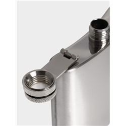 Фляжка Мастер К, 150 мл, подарочная, армейская, 5 oz, нержавеющая сталь, серебристая