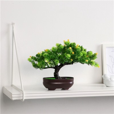 Бонсай искусственный в горшке «Деревце изгиб», 17×12 см, МИКС