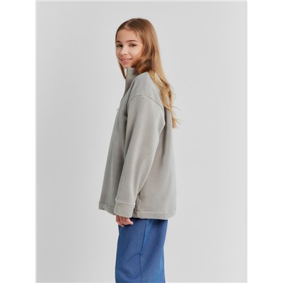 Свитшот флисовый детский MINAKU: Fleece Soft, серые, рост 116 см