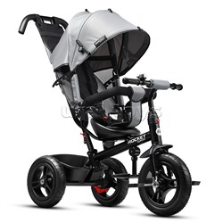 Велосипед трехколесный Rocket 137-GR, колеса надувные 12"/10", цвет серый