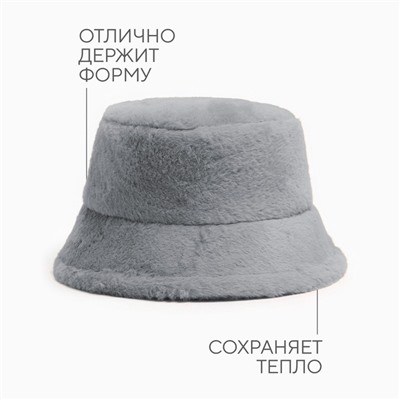 Панама зимняя женская MINAKU, размер one size 52-58, цвет графит