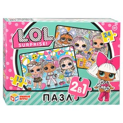 Пазлы набор 2 в 1: 15 и 24 "L.O.L." 190х140х35 мм.