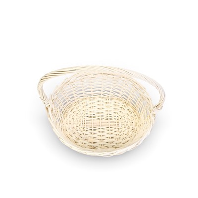 Корзина плетёная для хранения Tenda, с ручкой, белая, набор 3 шт.