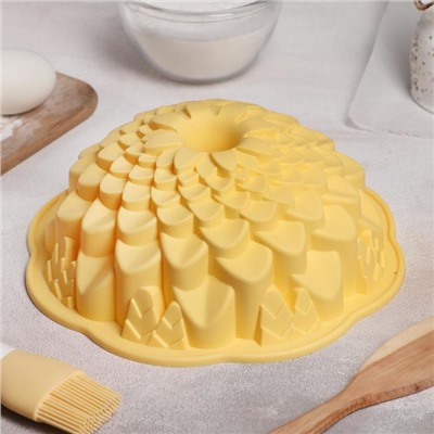 Форма для выпечки Доляна «Хризантема», силикон, 22×7.5 см, цвет МИКС