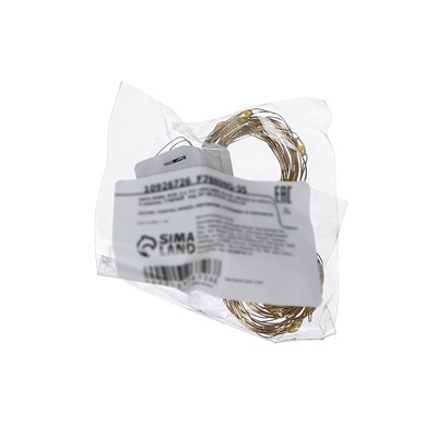 Гирлянда «Нить» 3 м, роса, IP20, серебристая нить. 30 LED, от батареек AG13×3, 3 режима, свечение тёплое белое