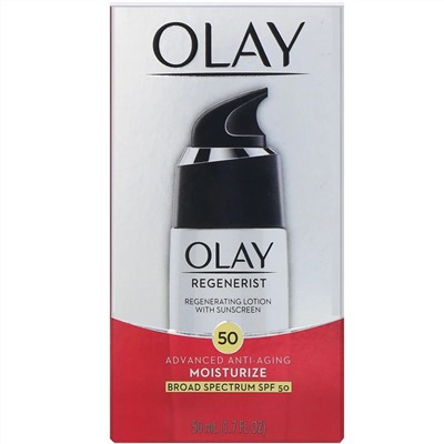 Olay, Regenerist, восстанавливающий лосьон с эффектом защиты от солнца, SPF 50, 50 мл (1,7 жидк. унции)