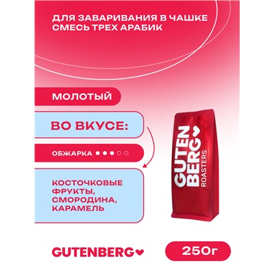 Кофе молотый для заваривания в чашке Смесь трёх арабик, уп. 250 г