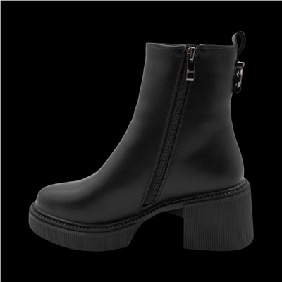 Ботинки из натуральной кожи на меху РМ-091-1 черные