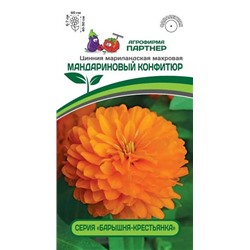 3376P Цинния МАНДАРИНОВЫЙ КОНФИТЮР / мариландская махровая 5 шт